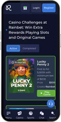 Rainbet mobile step 2