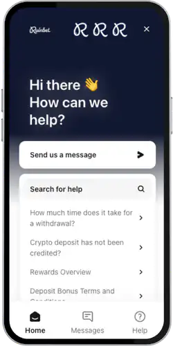 Rainbet mobile step 3