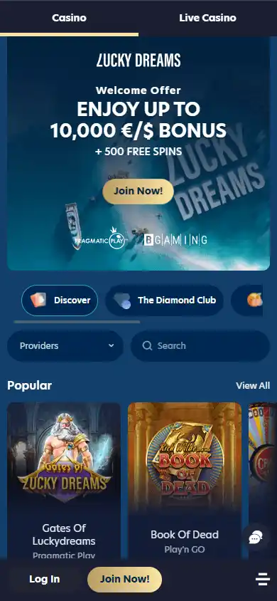 LuckyDreams mobile screenshot