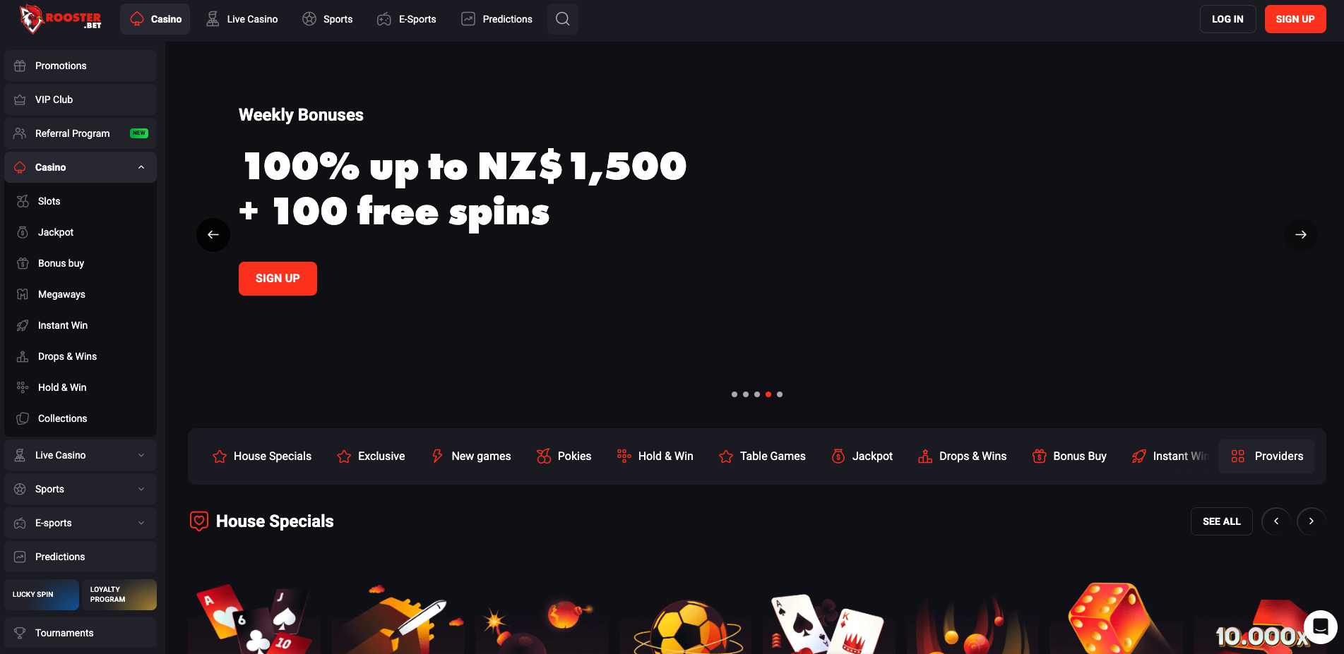 Rooster Bet casino promotions