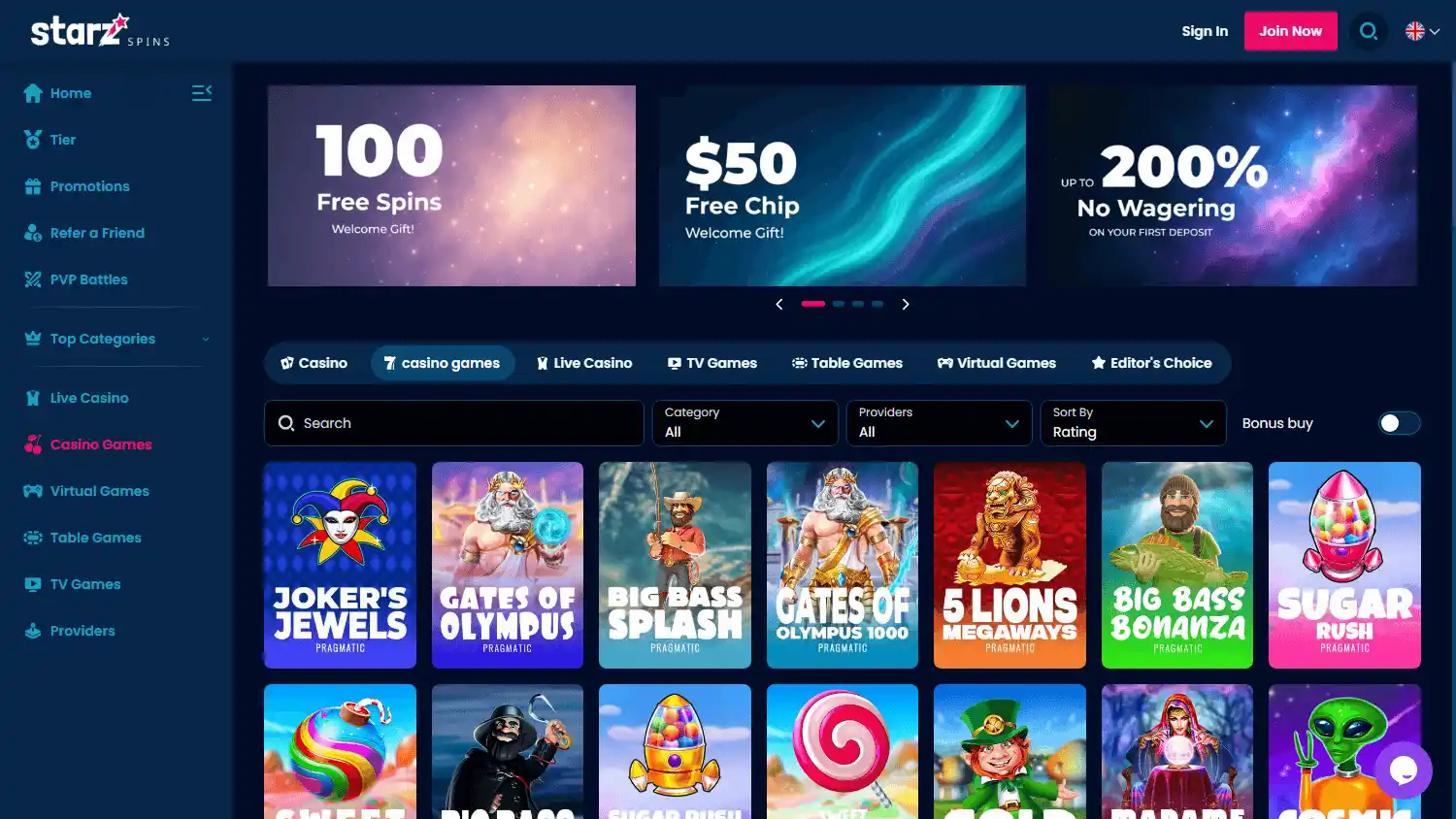 Starz Spins game gallery screenshot