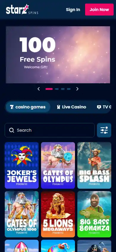 Starz Spins mobile game gallery screenshot
